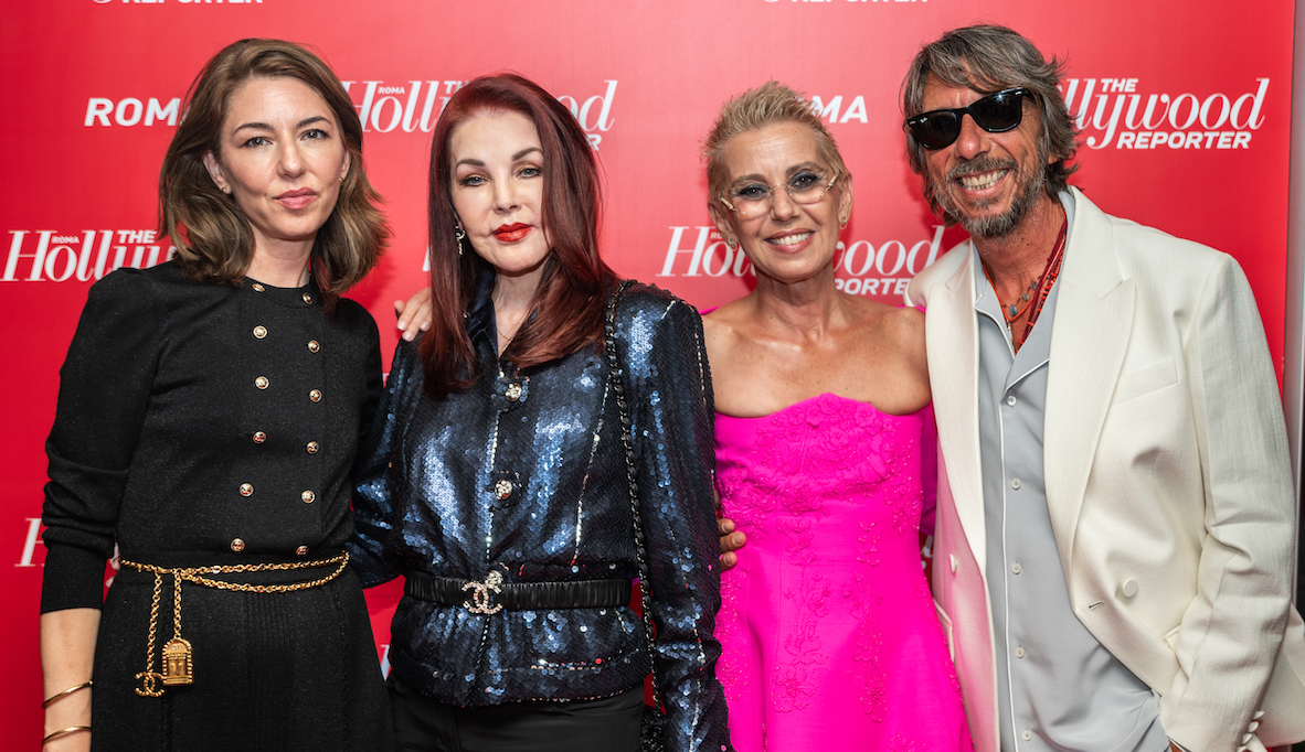 Sophia Coppola, Priscilla Presley, Concita De Gregioro, Pierpaolo Piccioli al party di The Hollywood Reporter Roma